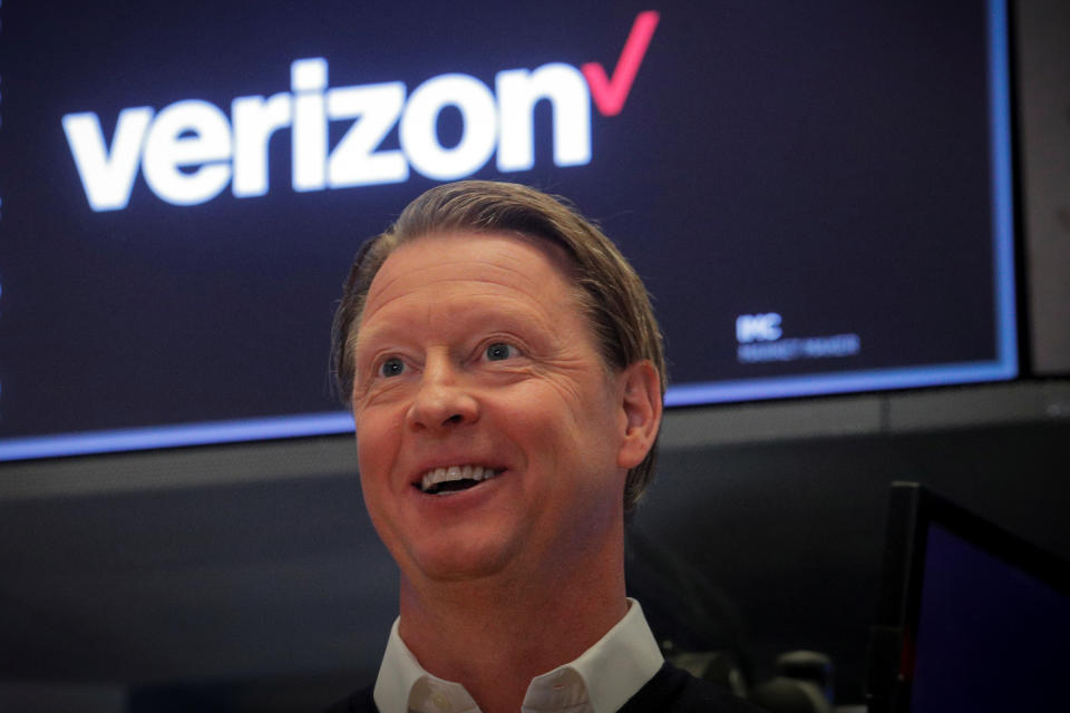 Verizon CEO Hans Vestberg on the floor at the New York Stock Exchange (NYSE) in New York, U.S., October 22, 2019. REUTERS/Brendan McDermid