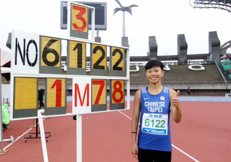 港都盃田徑賽公開女跳高決賽，奧運培訓隊李晴晴1.78破大會。林嘉欣／攝影。