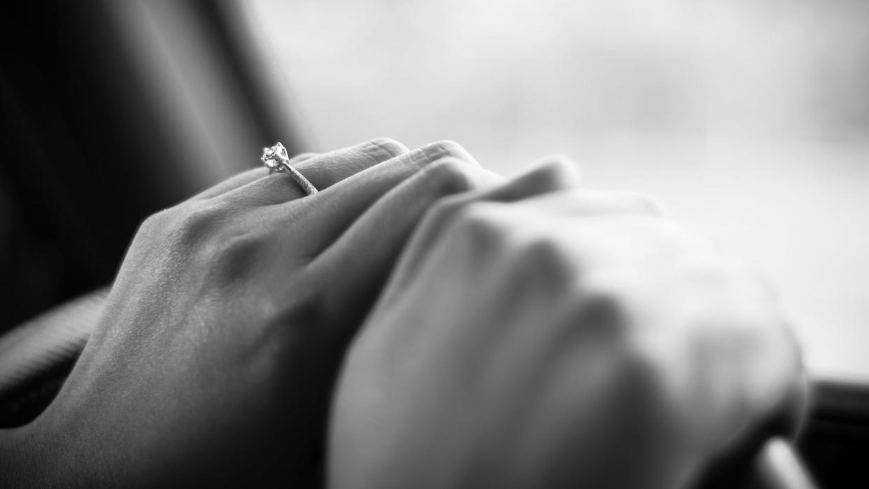 A stock image of a hand with a wedding ring. (Photo: Getty Images)