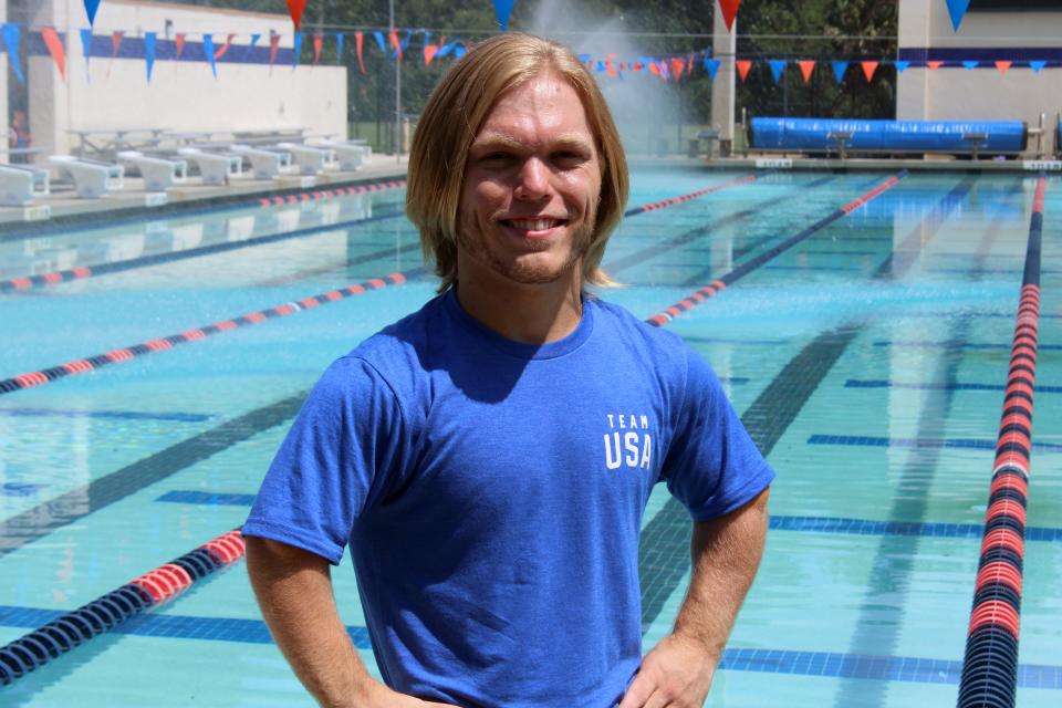 Morgan Ray stands outside the Bolles School's Uible Pool during a training session on July 20. Ray is scheduled to compete in the World Para-Swimming Championships in Manchester, England.