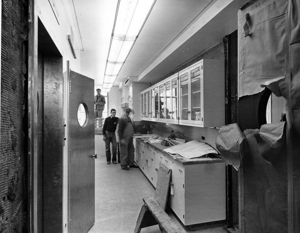 Photos of a White House gut renovation pantry january 1952