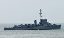 Photo taken on July 27, 2012 shows Philippine navy ship BRP Rajah Humabon leaving Subic Bay, a former US navy base, near the South China Sea. The Philippines has taken China to a UN tribunal to challenge its claim to most of the South China Sea including Philippine territory, Foreign Secretary Albert del Rosario said Tuesday