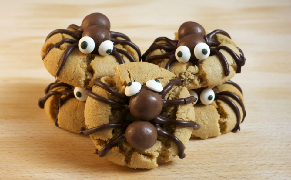 <p>Crafty Morning</p><p><strong>Get the recipe: <a href="https://www.craftymorning.com/peanut-butter-spider-cookies/" rel="nofollow noopener" target="_blank" data-ylk="slk:Peanut Butter Spider Cookies;elm:context_link;itc:0;sec:content-canvas" class="link ">Peanut Butter Spider Cookies</a></strong></p>