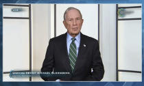 In this image from video, Michael Bloomberg speaks during the White House Climate Leaders Summit, Friday, April 23, 2021. The White House is bringing out the billionaires, the CEOs and the union executives Friday to help sell President Joe Biden's climate-friendly transformation of the U.S. economy at his virtual summit of world leaders. (AP Photo)