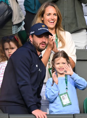 <p>Karwai Tang/WireImage</p> Kim Sears Murray and kids attend day four of the Wimbledon Tennis Championships on July 04, 2024 in London, England.