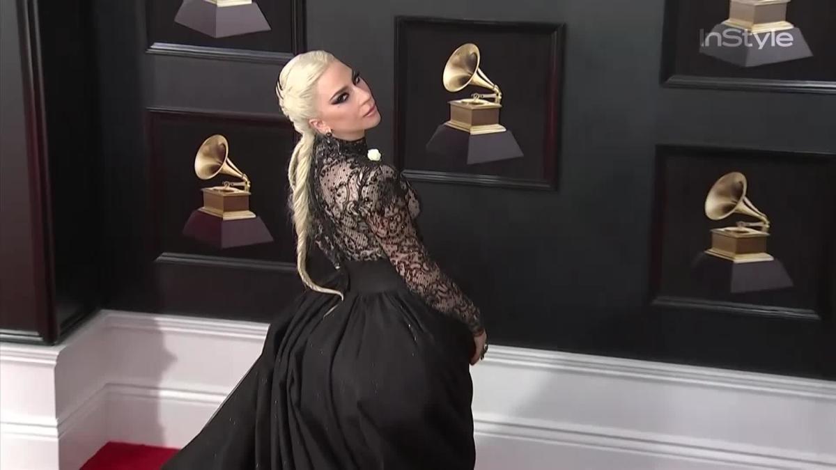 Lady Gaga Was Khaleesi of the Grammys in a Sheer Dress with a Dramatic Train