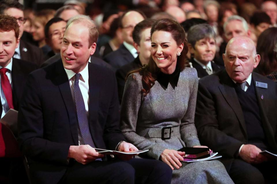 William and Kate attend the national UK Holocaust Memorial Day Commemorative Ceremony at Central Hall Westminster (AP)