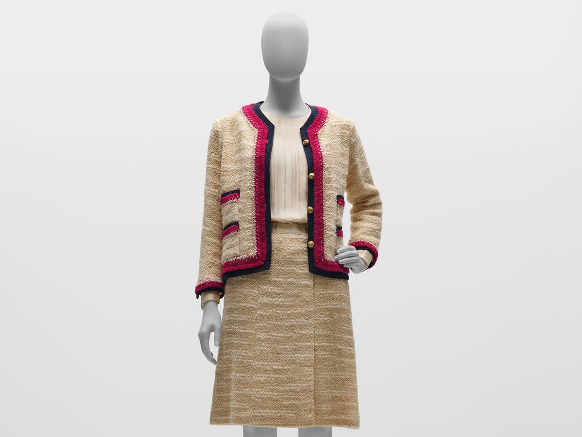 Gabrielle Chanel, Suit, wool tweed, braid, silk and metal. AutumnWinter 1964 © CHANEL Photo Nicholas Alan Cope.jpg (V&A)