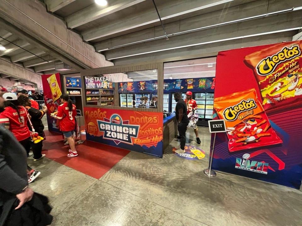 The Crunch Zone is a pop-up market at State Farm Stadium for Super bowl 57.