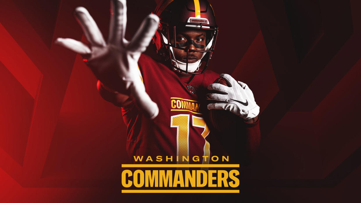The Commanders' primary uniforms offer a new take on Washington's classic burgundy and gold color scheme. (Washington Commanders)