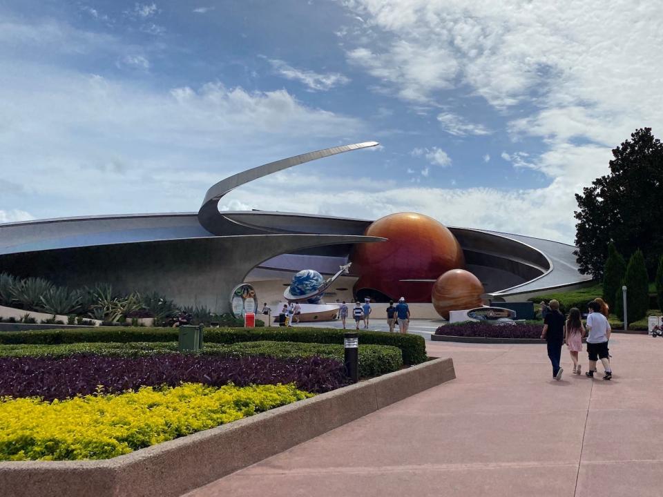 The entrance to Mission: SPACE at Epcot in August 2021.
