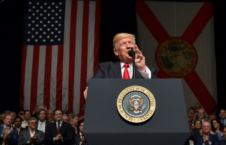 Le président américain Donald Trump, le 16 juin 2017 à Miami, en Floride
