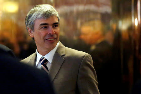 FILE PHOTO: Larry Page, CEO and Co-founder of Alphabet enters Trump Tower ahead of a meeting of technology leaders with President-elect Donald Trump in Manhattan, New York City, U.S., December 14, 2016. REUTERS/Andrew Kelly/File Photo