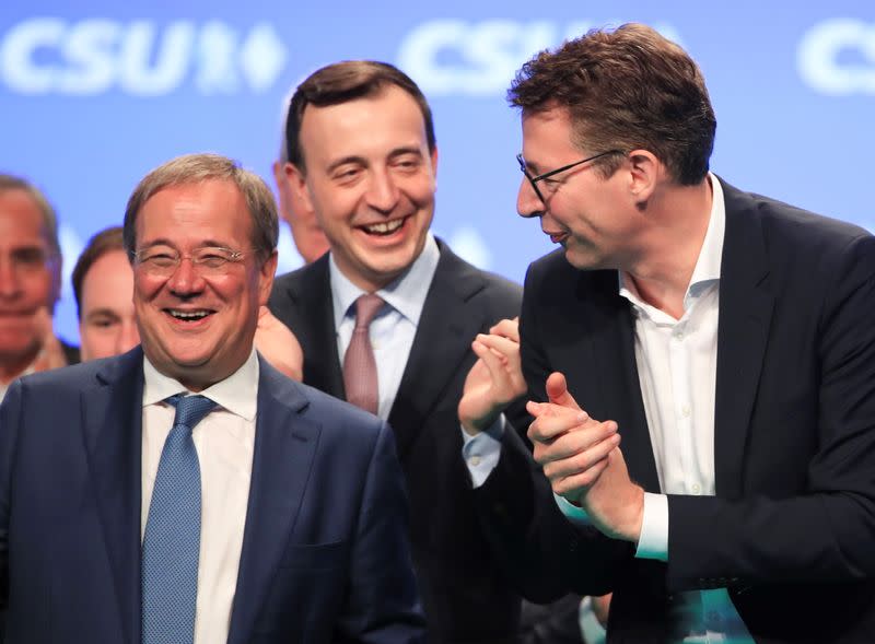 CDU candidate for chancellor Laschet attends CSU party meeting in Nuremberg