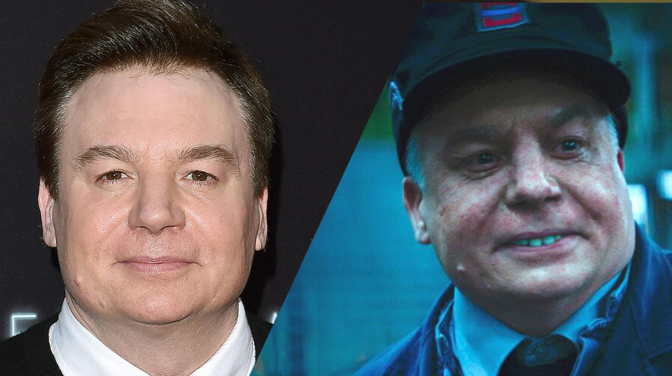 <p>Mike Myers is almost unrecognisable as Clinton in <em>Terminal</em>. </p>