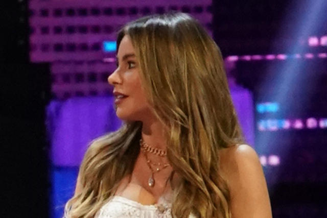 Sofia Vergara Slips on Metallic Louboutins on America's Got Talent Set