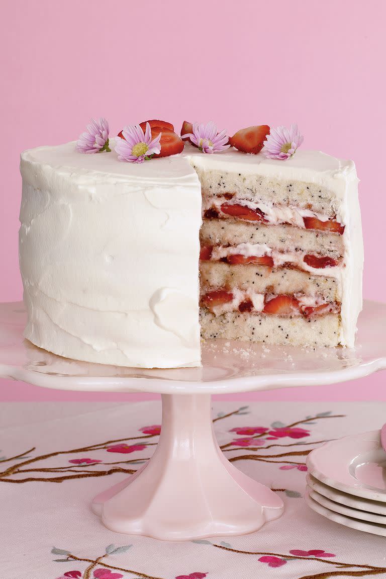 Lemon Poppy Seed Cake With Strawberries