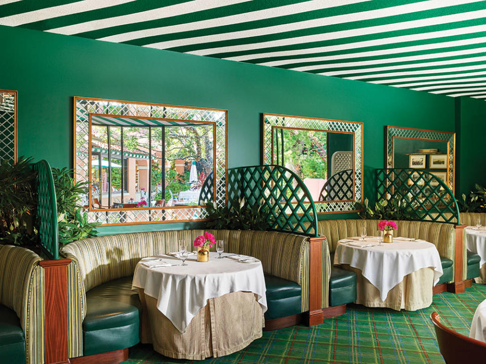 The iconic Polo Lounge at the Beverly Hills Hotel.