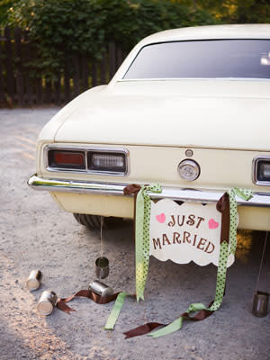 15. Making a "Just Married" sign