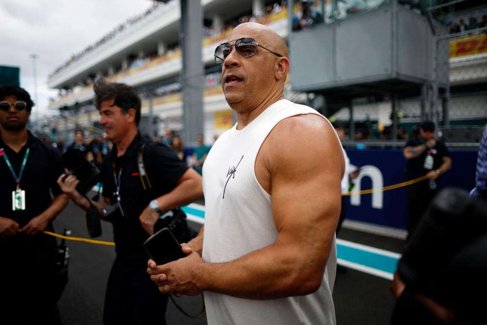 Vin Diesel, seen here at the F1 Grand Prix of Miami at Miami International Autodrome in May 2023, is being accused of sexual battery in a new lawsuit.