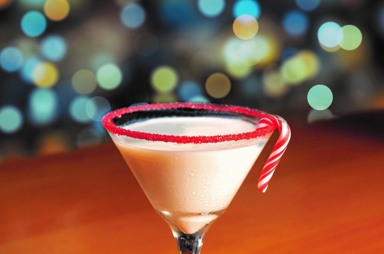 Holiday cocktails, like this Winter Wonderland sip at Kabuki Sushi, abound.