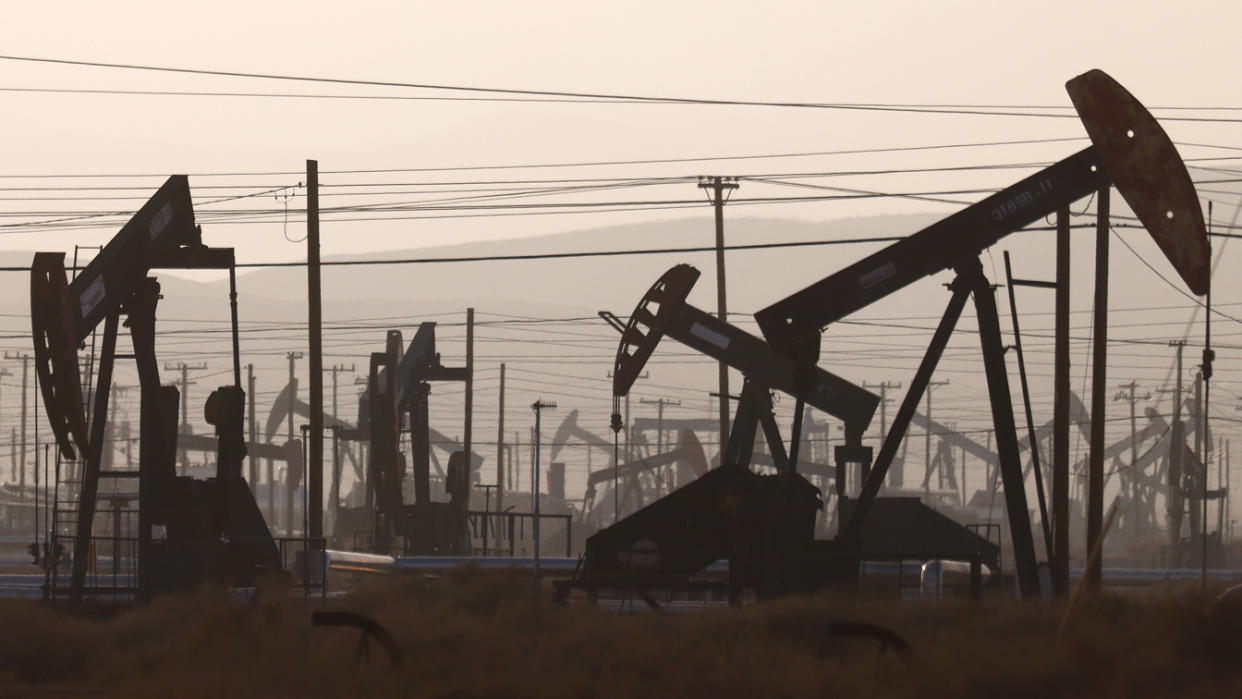 Pumpjacks in the Belridge oil field, near McKittrick, Calif. (Mario Tama/Getty Images)