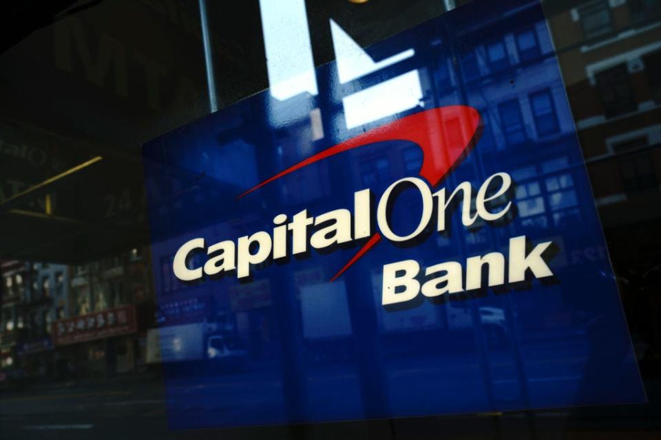 A Capital One bank in the Lower East Side of Manhattan on July 30, 2019 in New York City.
