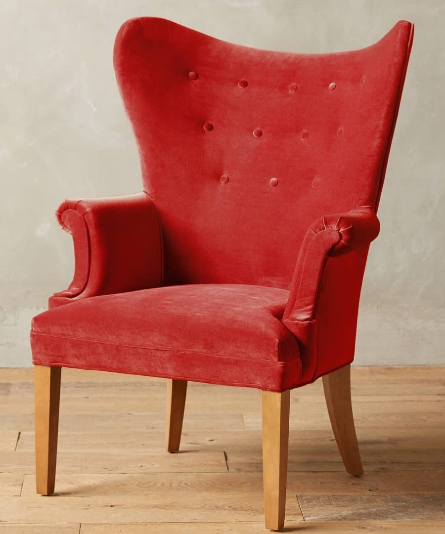 Velvet Wingback Chair