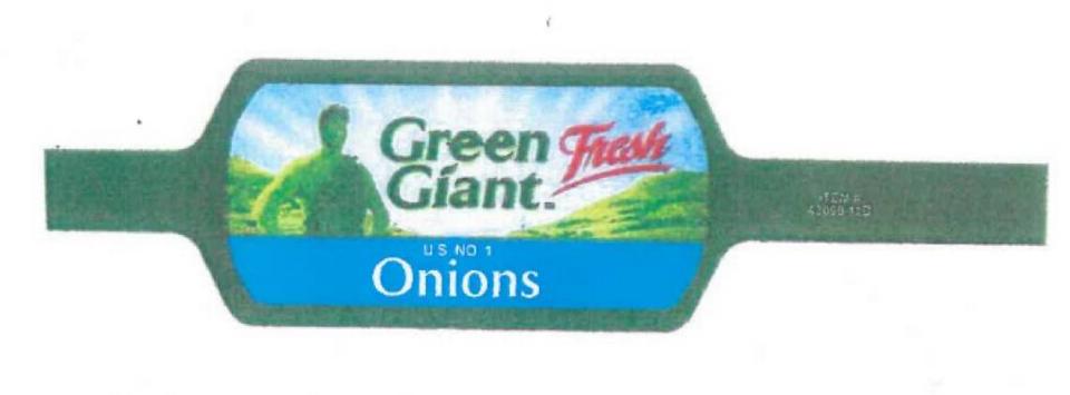 Label from Potandon Produce’s recalled Green Giant Fresh Onions.