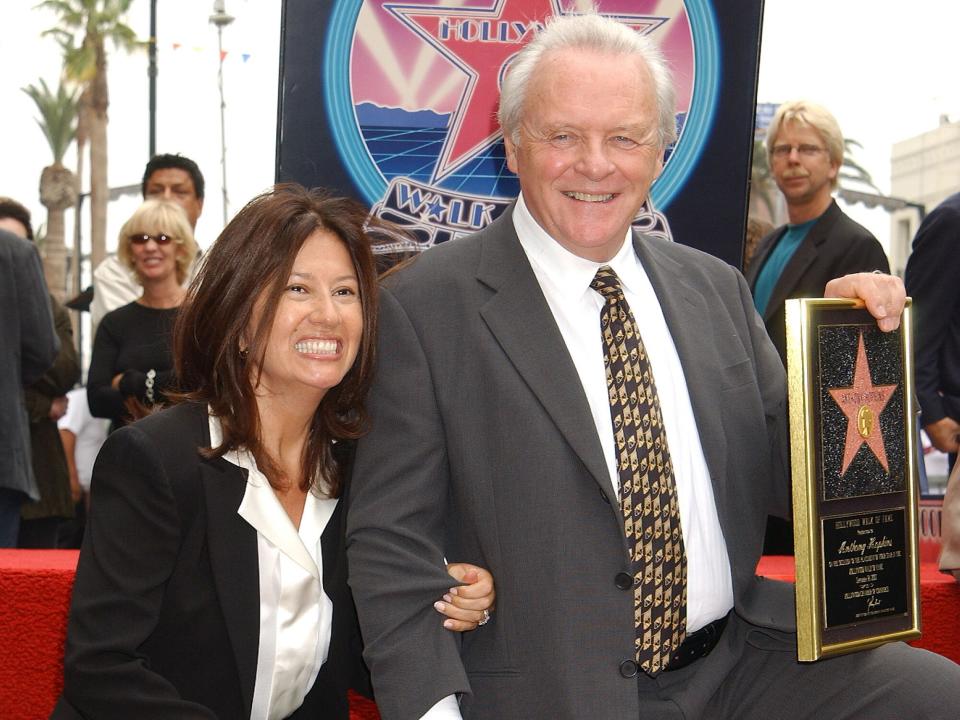 Anthony Hopkins & Wife Stella during Anthony Hopkins Honored With A Star On The Hollywood Walk Of Fame at Hollywood Blvd. in Hollywood, California, United States