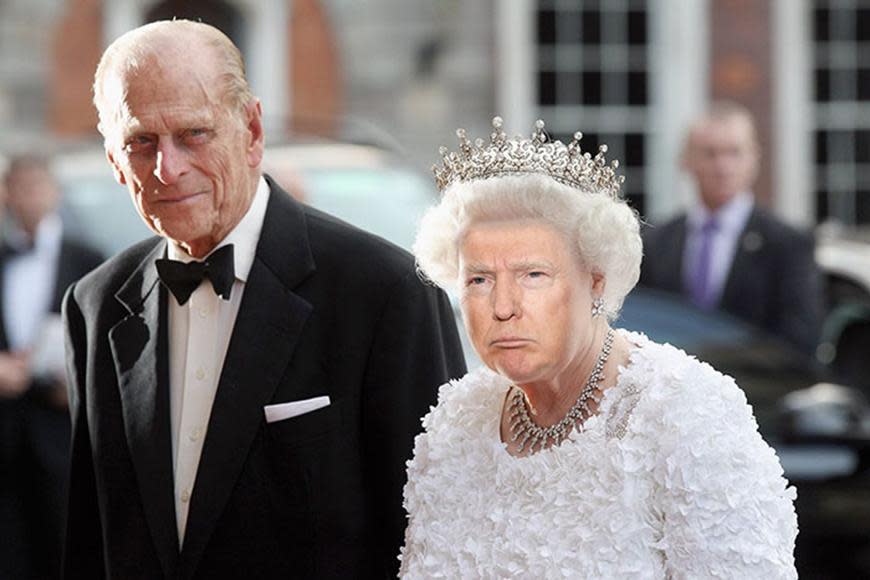 Someone's photoshopping Trump onto the Queen