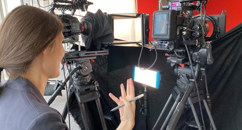 Sara Wolitzky behind the camera while working on 'NOT DONE,' a forthcoming documentary about the modern-day Women's Movement. (Photo: Courtesy of NOT DONE)