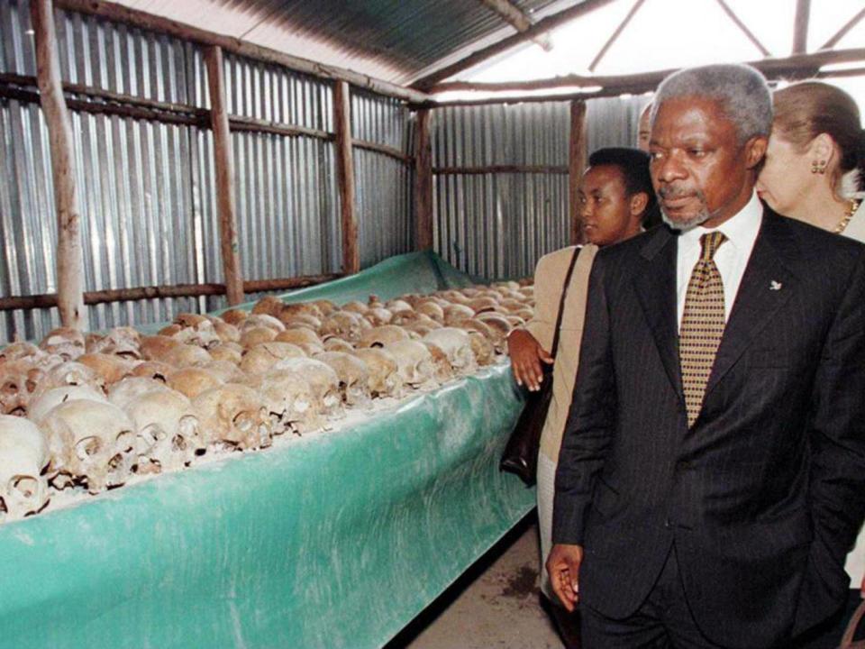 Critics blamed Annan for the UN’s failure to halt the genocide in Rwanda in the 1990s, when he was head of the organisation’s peacekeeping operations (AFP/Getty)