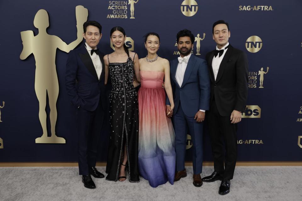 Lee Jung-jae, HoYeon Jung, Kim Joo-ryoung, Anupam Tripathi, and Park Hae-soo