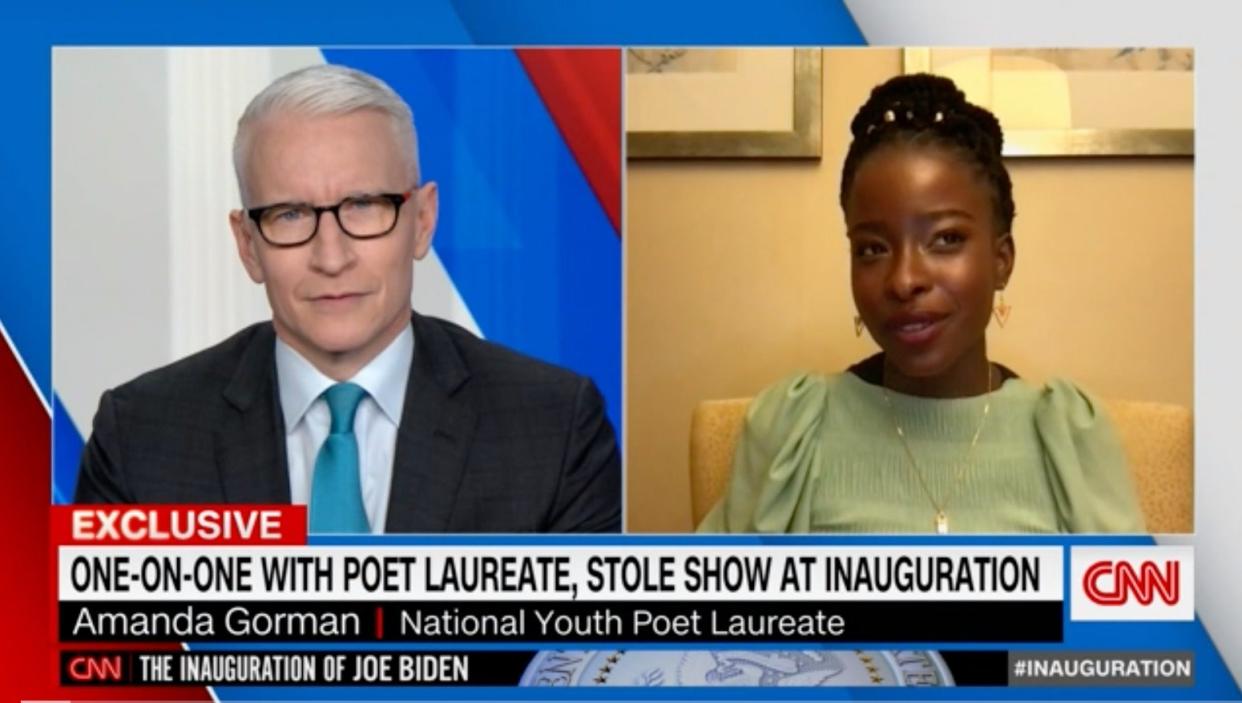 <p>CNN’s Anderson Cooper left speechless in interview with inauguration poet</p> (CNN)