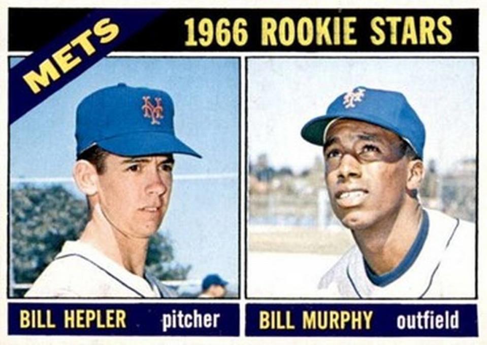 Bill Hepler and Bill Murphy’s rookie card with the New York Mets, card No. 574 in 1966 Topps.