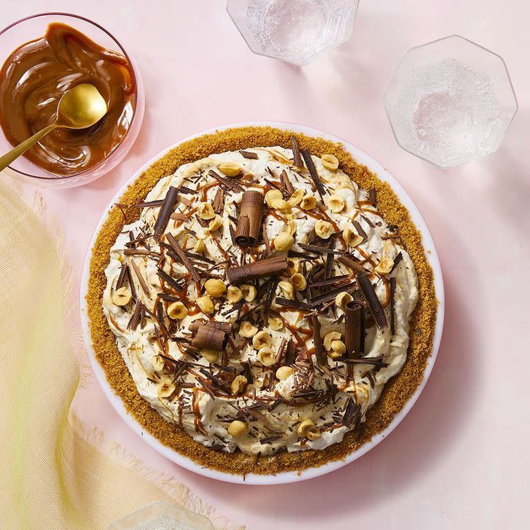 <p>Think banana cream pie, plus salty caramel and chocolate flavors, minus the oven.</p><p><em><a href="https://www.womansday.com/food-recipes/food-drinks/a28354643/banoffee-ice-cream-pie-recipe/" rel="nofollow noopener" target="_blank" data-ylk="slk:Get the recipe from Woman's Day »;elm:context_link;itc:0;sec:content-canvas" class="link ">Get the recipe from Woman's Day »</a></em></p>