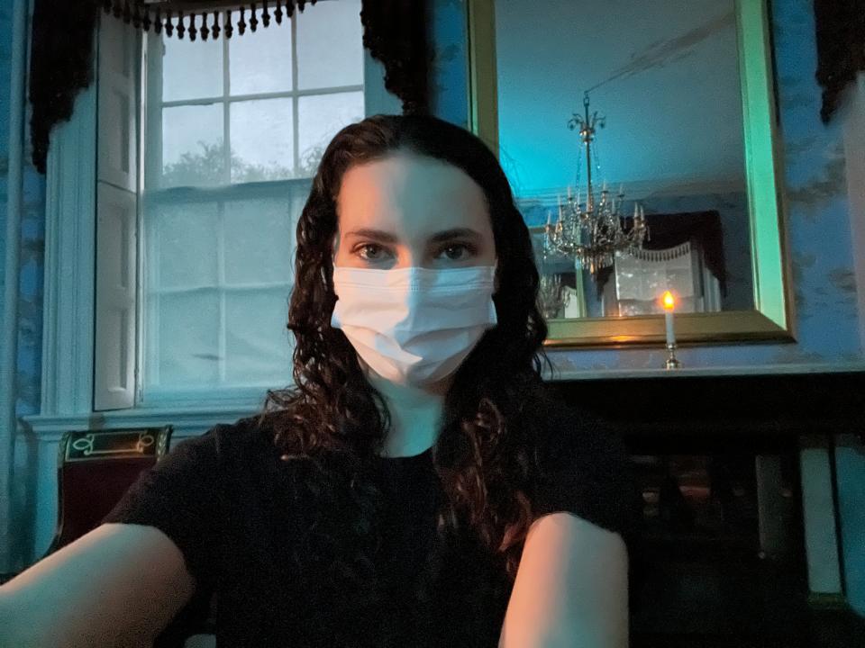 Talia Lakritz takes a selfie inside Morris-Jumel Mansion on a ghost tour