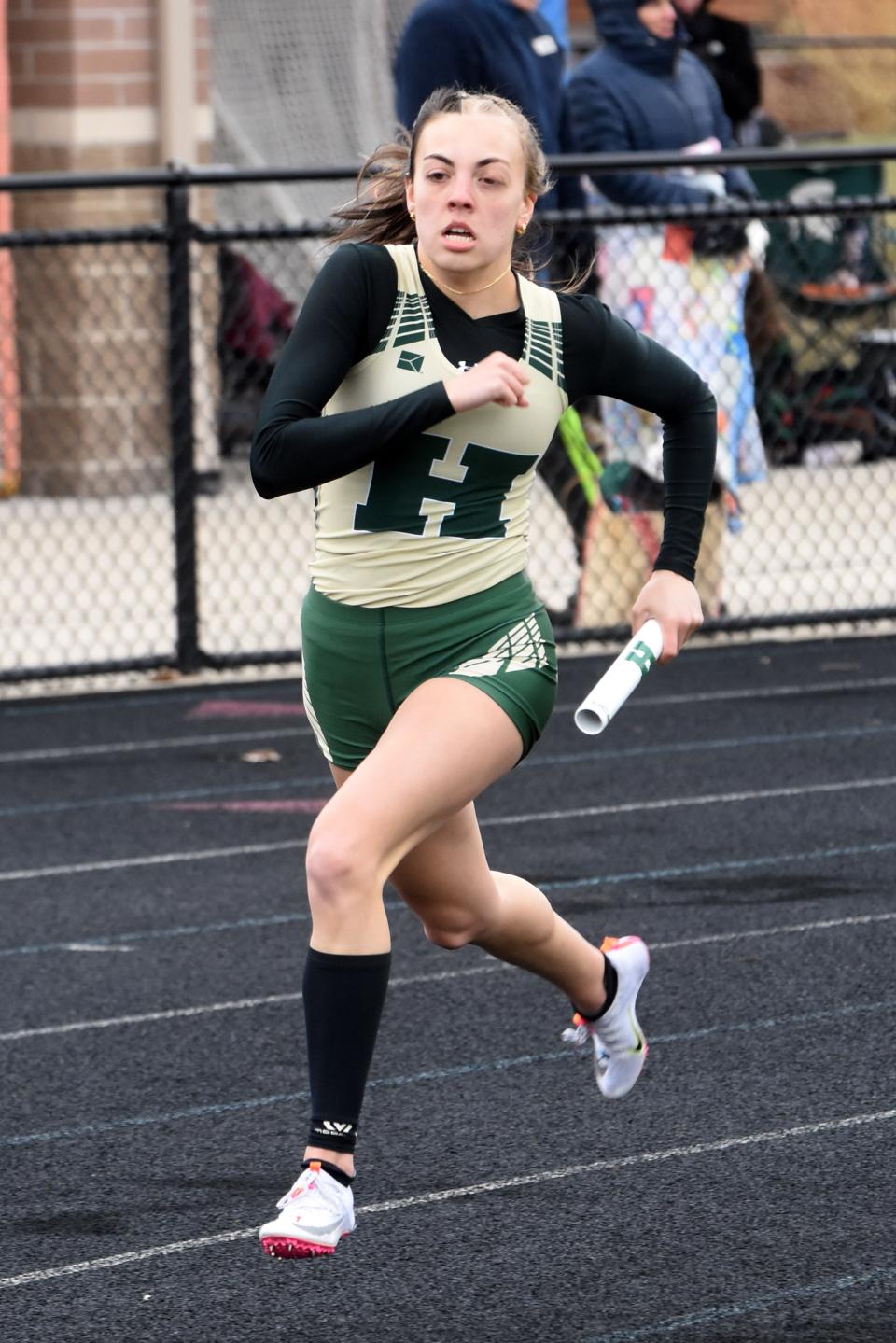 Howell's Taylor Moyer is on three relay teams that rank first in Livingston County.