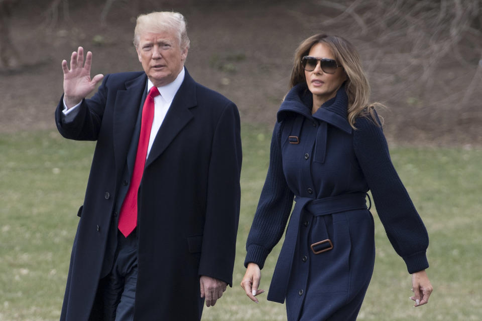 President Trump, pictured with first lady Melania Trump, has declared April National Sexual Assault Awareness Month. (Photo: Getty Images)