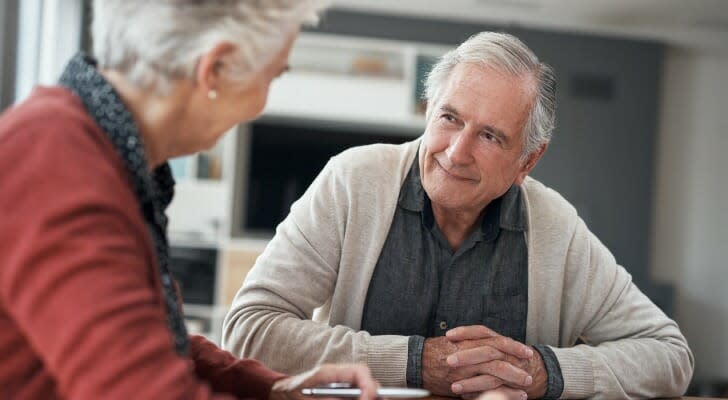 Elderly couple doing estate planning