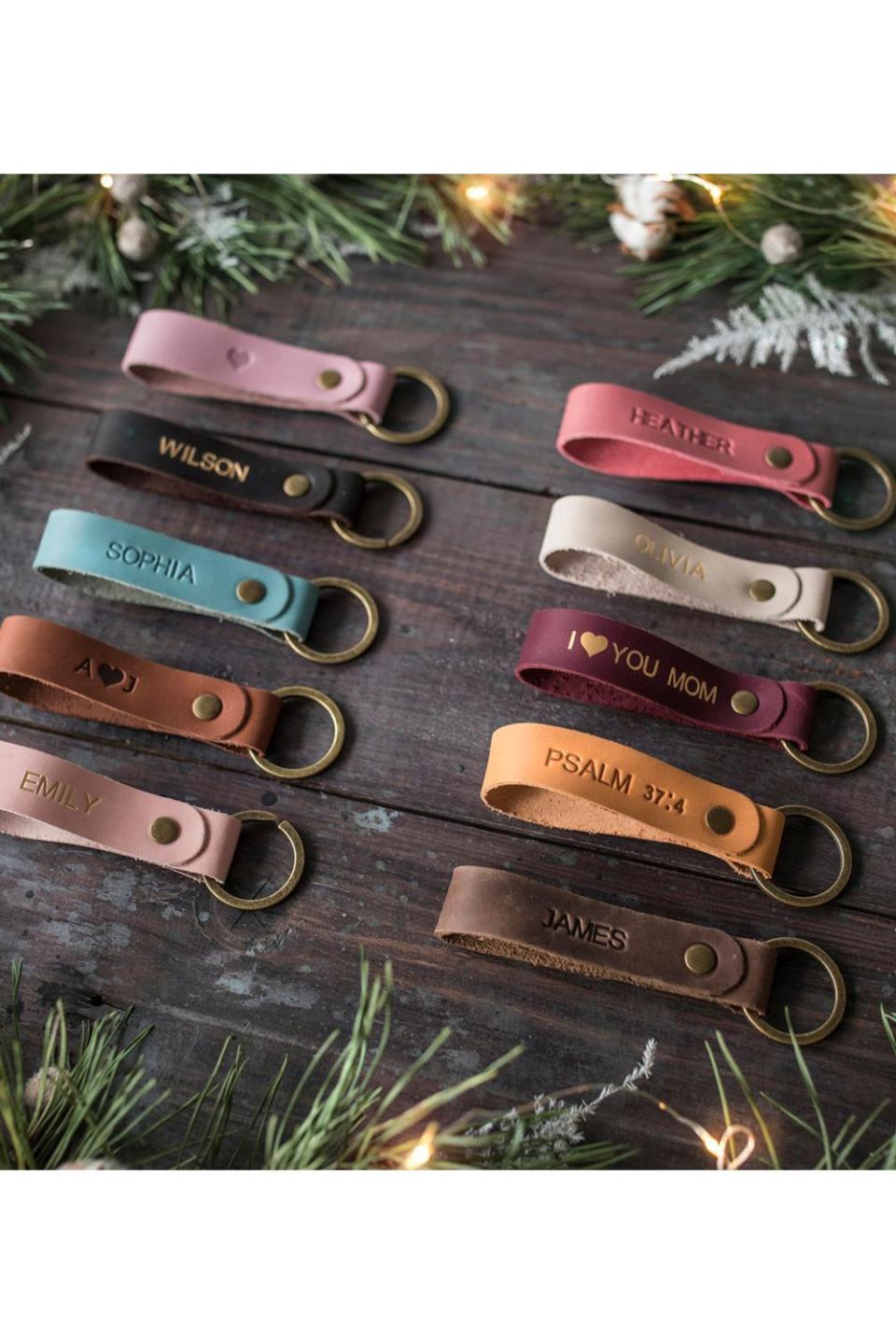 Personalized Leather Keychain