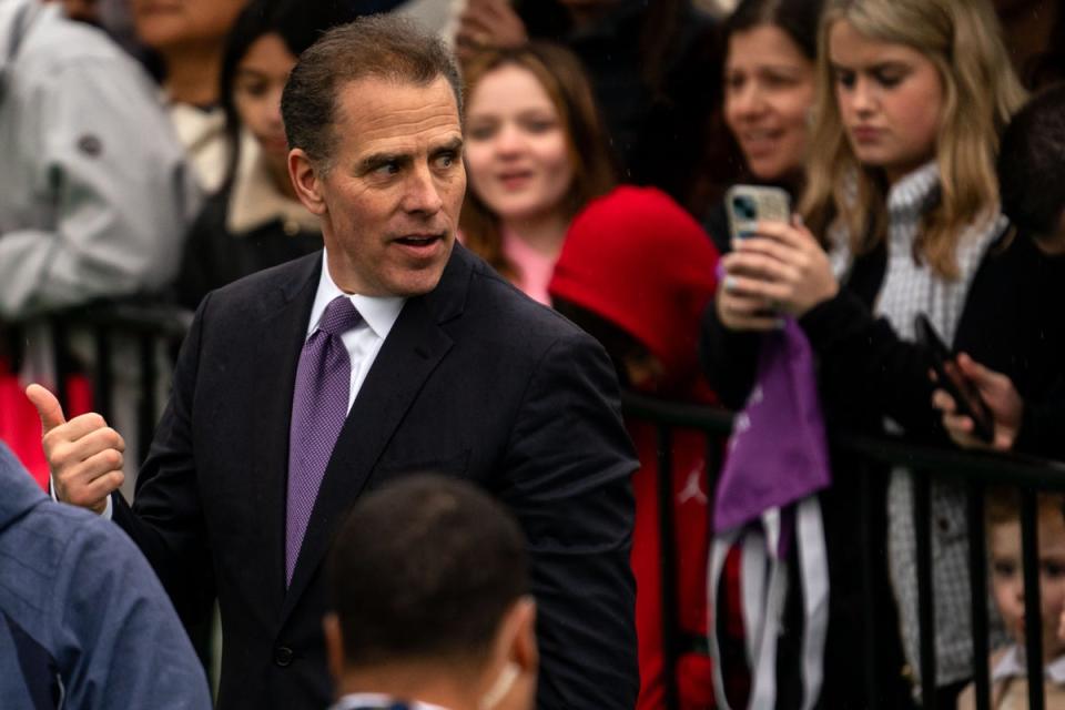 Hunter Biden, son of US President Joe Biden, participates in the annual White House Easter Egg Roll on the South Lawn of the White House on April 1, 2024 in Washington, DC (Getty Images)