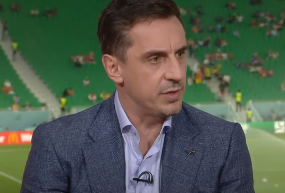 Gary Neville is working as a pundit for BeIN Sports and ITV Qatar. (Photo: ITV)