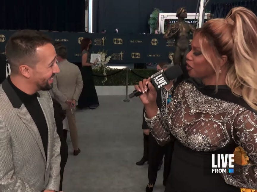 lin-manuel miranda and laverne cox on the sag awards red carpet