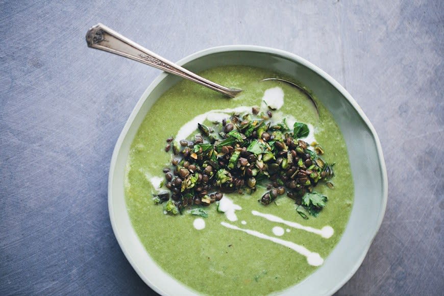 Asparagus, Fennel, and Spinach Soup from Green Kitchen Stories