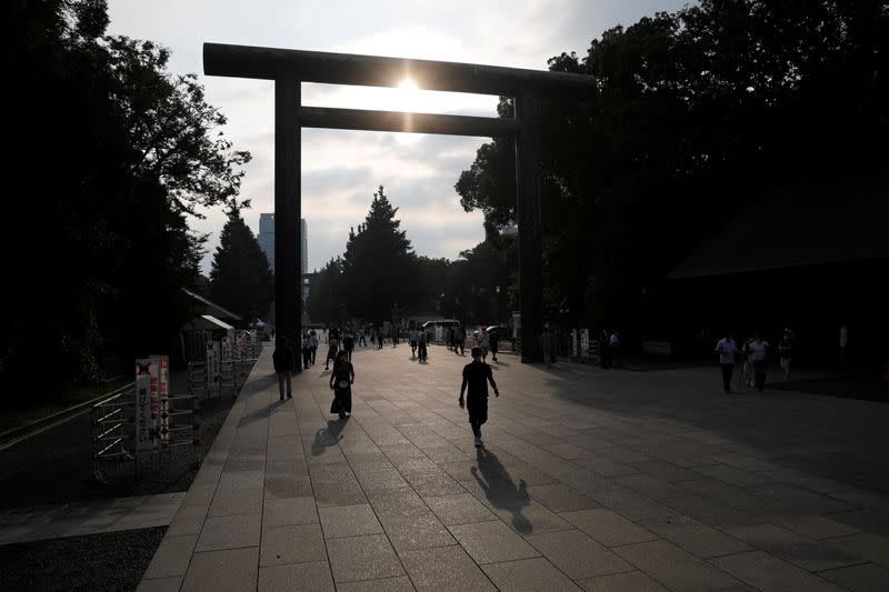 Visit to Yasukuni Shrine in Tokyo on the 75th anniversary of Japan's surrender in World War Two