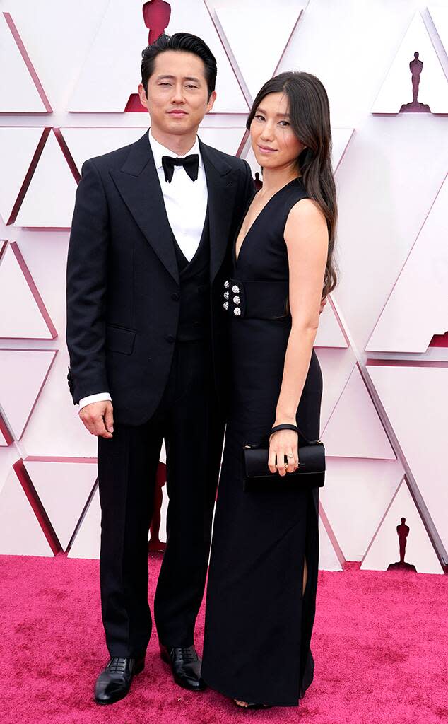 Steven Yeun, Joana Pak, 2021 Oscars, 2021 Academy Awards, Red Carpet Fashion