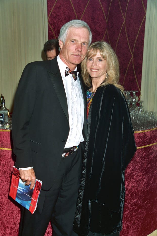 Ted Turner and Jane Fonda during Ace Awards 1995<p><a href="https://www.gettyimages.com/detail/114608033" rel="nofollow noopener" target="_blank" data-ylk="slk:Jeff Kravitz/Getty Images;elm:context_link;itc:0;sec:content-canvas" class="link ">Jeff Kravitz/Getty Images</a></p>