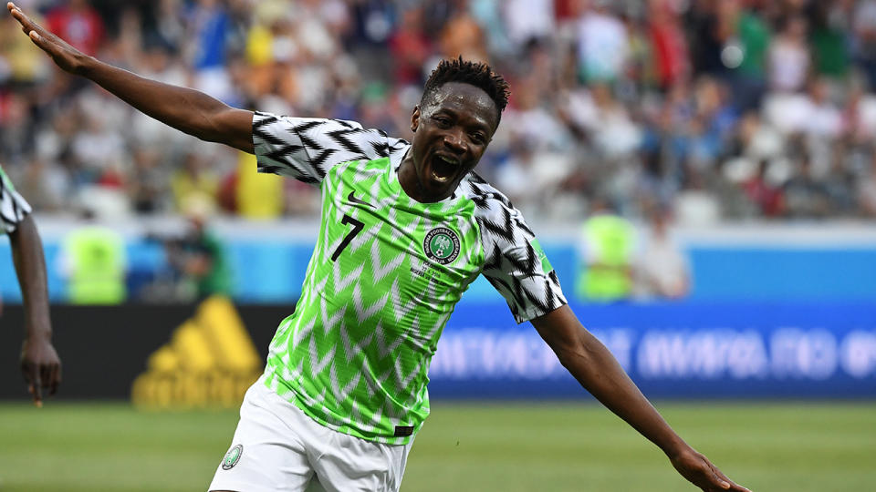 Ahmed Musa celebrates. Pic: Getty